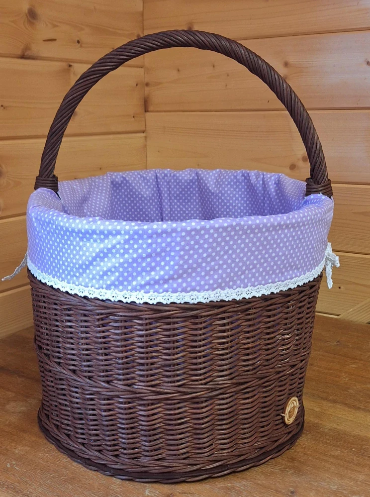 Koš oválný s puntíky 