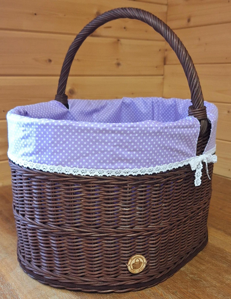Koš oválný s puntíky 
